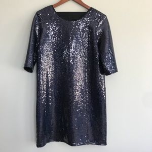 Amanda Uprichard navy sequin sheath mini dress
